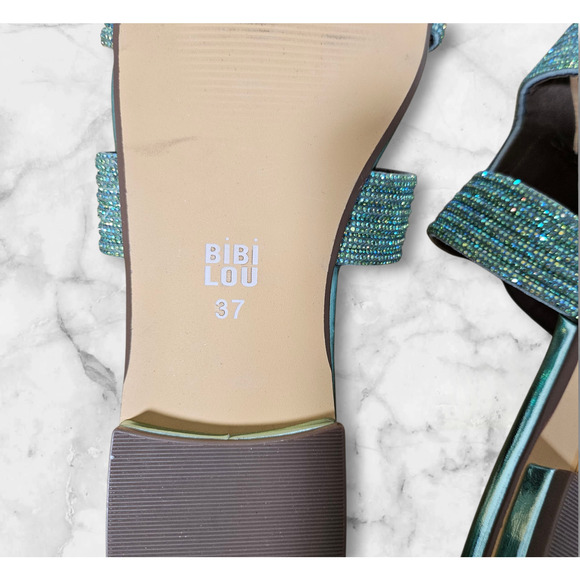 Bibi Lou Green Spongecake Sandals New - Picture 8 of 8